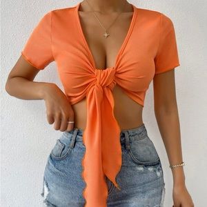 Orange tie shirt